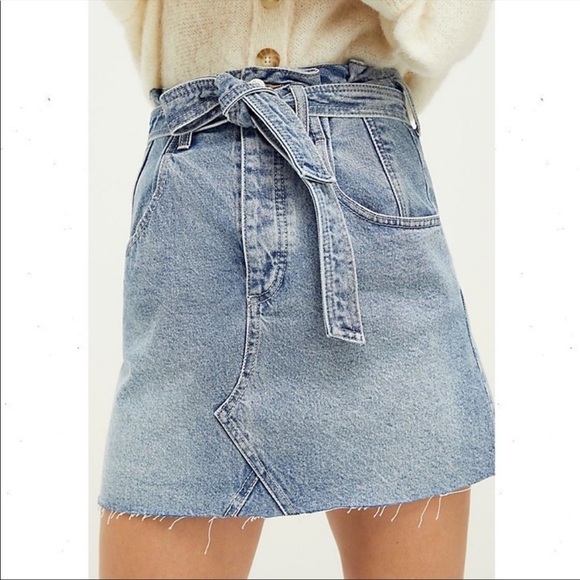 NWT Free People East Of Eden Denim Mini Skirt 24 - Picture 3 of 12